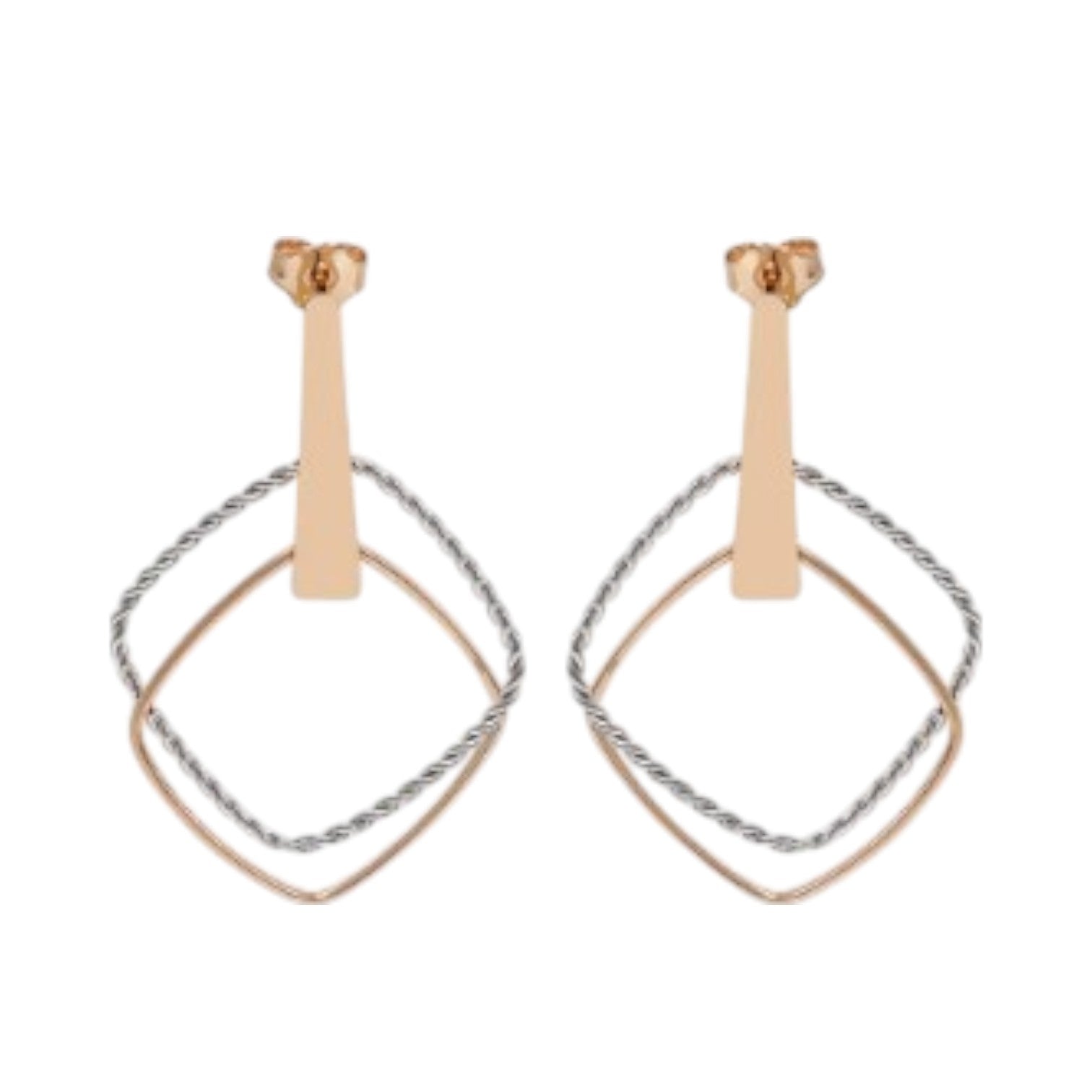 925 Sterling Silver Elegant Design Earring In Rose Gold Plating For Women By Kesardeep